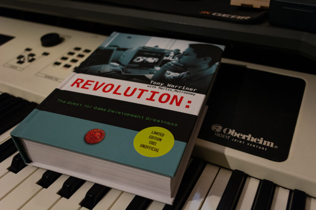 Tony Warriner - Revolution: The Quest for Game Development Greatness book cover on Oberheim MC 3000